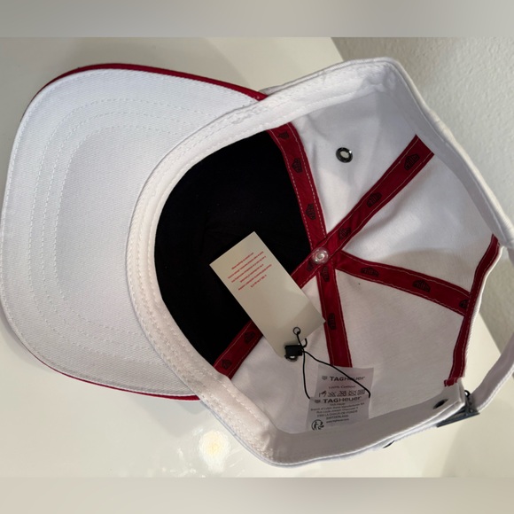 TAG HEUER Watch White Embroidered “HUER” Logo Cap Hat Adjustable Rare New - Picture 4 of 5